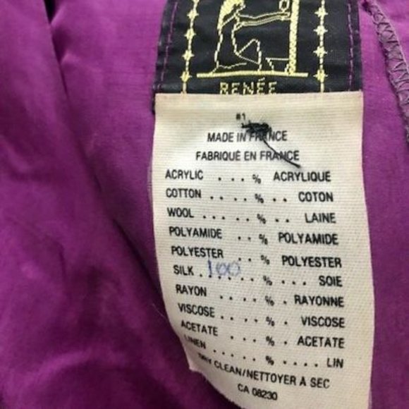 Purple silk dress - made in France - Picture 2 of 3